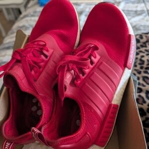 Adidas Bold Red Athletic Shoes